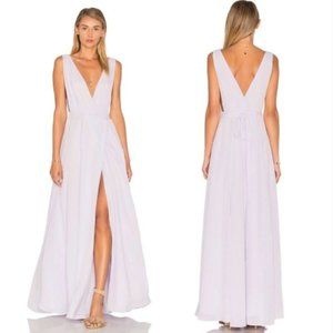 Lovers + Friends lavender purple sleeveless plunging neckline formal prom dress